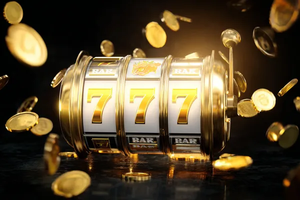 A glowing roulette wheel with cascading chips, symbolizing the engaging live and instant-win games available on MALI WIN.
